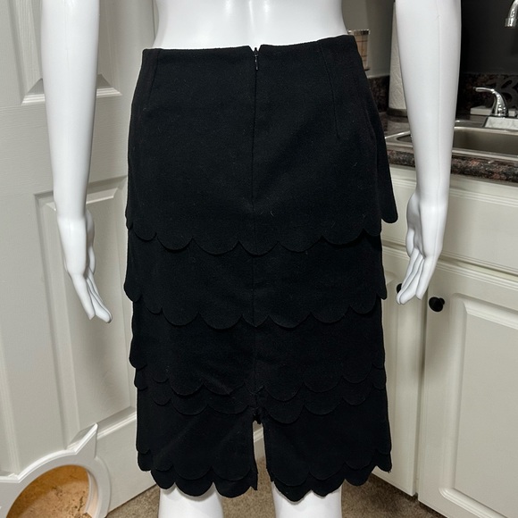 Anthropologie Maeve Scallop Tiered Layer Wool Blend Pencil Skirt - Picture 3 of 5